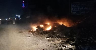  اضبط مخالفة :إشعال النيران بالقمامة على طريق طنطا القاهرة السريع 
