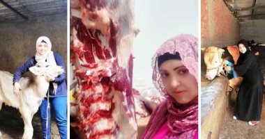 صور.. "هدير" أول جزارة OnLine بالشرقية.. الجزارة الكيوت: غيرت نشاطى من العمل فى مستحضرات التجميل لتجارة الأغنام والجزارة.. دخلت المهنة بتشجيع من حمايا.. وأذبح جميع الحيوانات إلا الأرنب "بيصعب عليا"