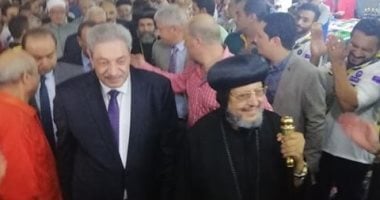 الأنبا مرقس يستقبل محافظ الدقهلية باحتفالات دير ميت دمسيس القبطى