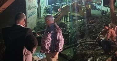 كسر بخط المياه الرئيسى بشبرا الخيمة.. ورئيس الحى: جارى الإصلاح وشفط المياه