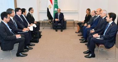 السيسى يبحث مع رئيس أضخم شركة يابانية متعددة الأنشطة فرص الاستثمار بمصر