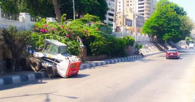 صور.. حملة نظافة بالمشاية السفلية ورفع كفاءة سور كورنيش النيل بالمنصورة