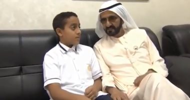 محمد بن راشد يزور الطفل البطل خليفة الكعبى بعد إنقاذ زملائه من حريق حافلتهم