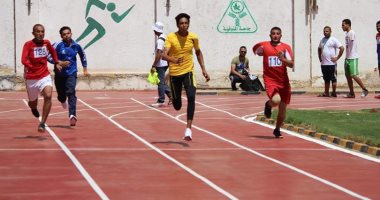 صور.. انطلاق منافسات ألعاب القوى بأسبوع شباب الجامعات لمتحدى الإعاقة