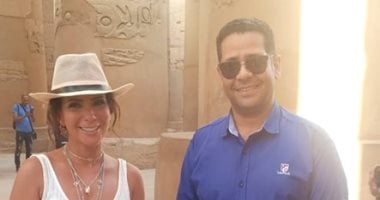 منى زكى تزور معبد الكرنك خلال تصوير مشاهد فيلم العنكبوت