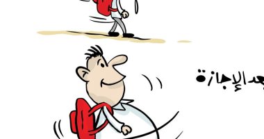 كاريكاتير الصحف الكويتية .. اطفالنا قبل وبعد العودة للدراسة 