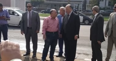 هبوط أرضى أمام الجهاز المركزى للمحاسبات ومحافظ القاهرة يتفقد المكان