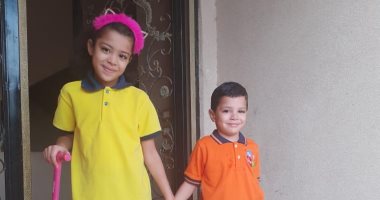 فى أول يوم مدرسة.. قارئ يشارك بصورة أطفاله "يوسف وريماس"