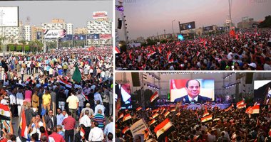 قراء "اليوم السابع" يحولون الصفحة الرسمية للجريدة عبر "فيس بوك" لاحتفالية لتأييد ودعم الرئيس السيسي.. وآخرون يشاركون بالصور والرسائل من كافة محافظات مصر.. وقارئ: "لا للفوضى وتحيا مصر وقائدها وشعبها الرائع"