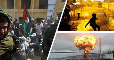صور.. العالم هذا المساء.. النيران تلتهم ناقلتى نفط بميناء فى كوريا الجنوبية.. شرطة هونج كونج تفرق متظاهرين ضد الحكومة.. قوات الاحتلال تقمع مظاهرة سلمية شمال البحر الميت.. دفن جثمان موجابى بعد أسابيع من وفاته