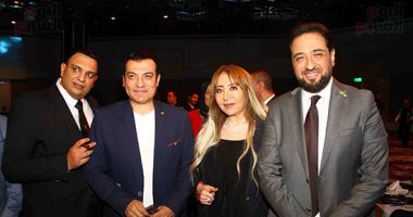 يسرا وإلهام شاهين وإيناس الدغيدى فى المؤتمر الصحفى لتدشين أوبرا عايدة