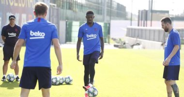 برشلونة ضد الإنتر.. ميسي وديمبيلي يشاركان فى مران البارسا