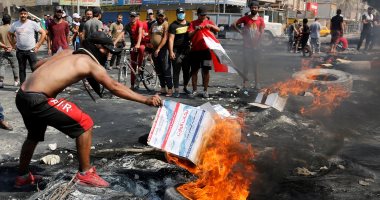 العربية: حرق مقار حكومية على يد متظاهرين بمنطقة التاجى شمال بغداد