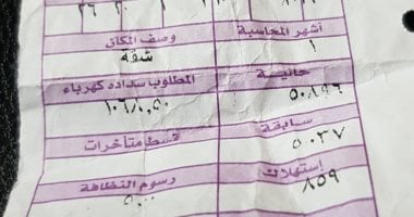 شكوى من ارتفاع قيمة فاتورة الكهرباء بسبب التقدير الجزافى
