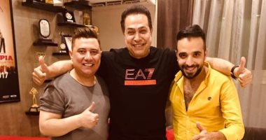 صور.. حكيم يسجل أغنية من ألبومه الجديد بتوقيع مصطفى حسن ومحمد عبد المنعم