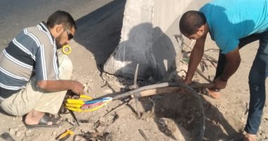 السيطرة على حريق كابل كهربائى بطريق مصر - اسكندرية الزراعى بمدينة قها