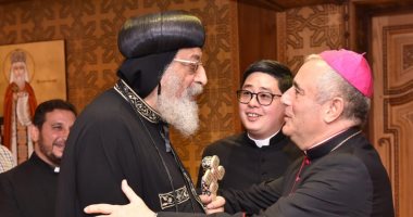 البابا تواضروس يستقبل سفير الفاتيكان بمصر لتوديعه بمناسبة انتهاء فترة عمله