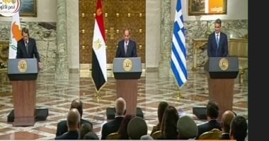السيسي: آلية التعاون مع اليونان وقبرص فرصة لتنسيق الجهود تجاه تحديات المنطقة