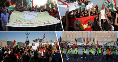 صور.. العالم ينتفض ضد العدوان التركى على سوريا.. تظاهرات فى عدة دول ضد الغزو العثمانى للأراضى العربية.. أردوغان يعتقل محتجين ضد العملية العسكرية..  "إيه بى سي "  :موجات هجرة جديدة فى انتظار السوريين 