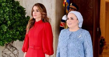 قرينة الرئيس السيسى: سعدت اليوم باستقبال الملكة رانيا في بلدها الثانى مصر.. صور