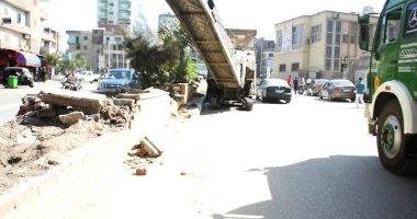 إزالة جزيرة مدخل كوبرى العبور بالزقازيق و رصف الطريق