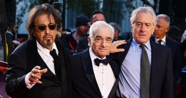 صور.. آل باتشينو ودى نيرو وسكورسيزى بعرض فيلم The Irishman فى لندن