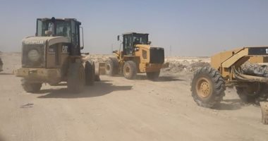 صور.. توسعة طريق شلالات وادى الريان بالفيوم