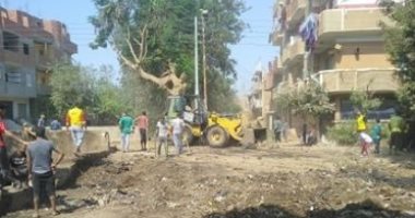 صور.. مجموعة شباب يدشنون حملة لتنظيف قرية بالمنوفية مركز أشمون