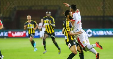 شاهد.. ساسى يتسبب فى إصابة قوية للاعب المقاولون
