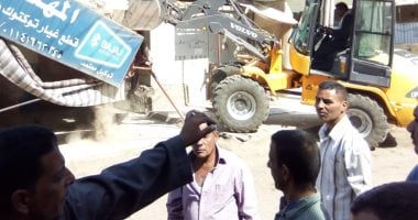 إزالة 392 حالة إشغال فى حملة بمدينة الفشن ببنى سويف ..صور