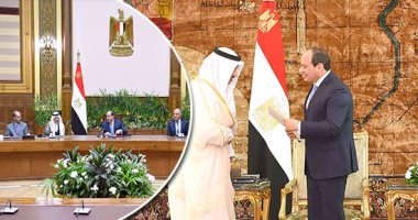 شاهد.. لقاء السيسى برئيس وزراء الكويت.. وحديثه عن "مفاوضات سد النهضة"