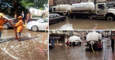 صور.. كيف واجهت أجهزة الدولة الأمطار الغزيرة فى شوارع المحافظات؟.. سيارات كسح لشفط المياه.. المحافظون فى الشوارع وإلغاء الأجازات فى الأحياء وشركات المياه والصرف الصحى.. وغرف عمليات على مدار الساعة فى الدواوين