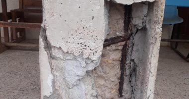 اضبط مخالفة.. تصدع أعمدة مدرسة عطف أبو جندى بالغربية "صور"