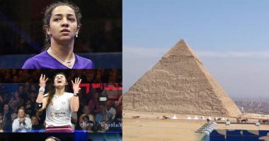قصة صور.. حفيدات كليوباترا على موعد مع التاريخ فى قفص الاسكواش أمام الأهرامات