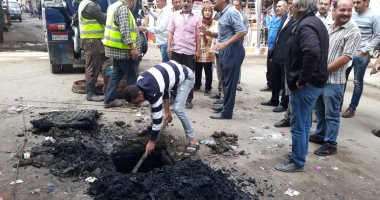 صور ..تطهير غرف الأمطار بشبين القناطر وصيانتها لمنع تكدسات المياه