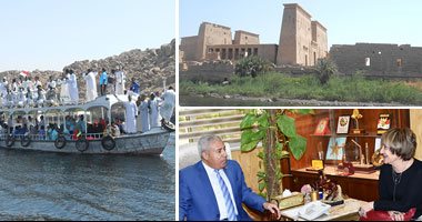 أسوان تضع اللمسات النهائية لانطلاق مهرجان الأفرو صينى اليوم.. 30 دولة تشارك بالحدث للتبادل الثقافى والفنى.. وعروض بالمراكب النيلية فى معابد فيلة خلال الافتتاح.. وأتوبيس مكشوف لتقديم عروض موسيقية وفنية.. صور