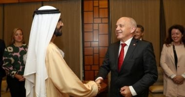 محمد بن راشد يستقبل الرئيس السويسرى