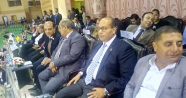 هشام حطب ورئيس اتحاد السباحة يحضران حفل افتتاح بطولة الفراعنة الدولية للجمباز
