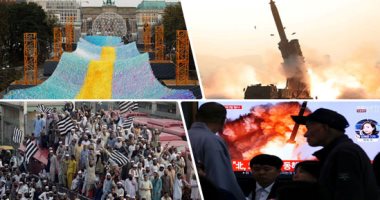 صور.. العالم هذا المساء.. احتجاجات فى باكستان للمطالبة باستقالة رئيس الوزراء عمران خان.. ألمانيا تحتفل بالذكرى الـ30 لسقوط جدار برلين.. وكوريا الشمالية تعلن نجاحها فى اختبار قاذفة صواريخ متعددة