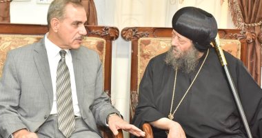 محافظ أسيوط يقدم التهنئة للأنبا لوكاس بمناسبة عيد تجليسه بمطرانية أسيوط الجديدة