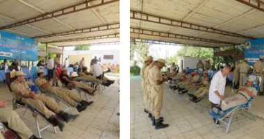 شرطة النقل تنظم حملة للتبرع بالدم بمشاركة الضباط والجنود