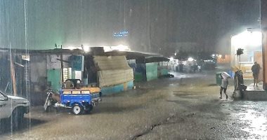 هطول أمطار غزيرة علي مدينة الشلاتين جنوب البحر الأحمر 