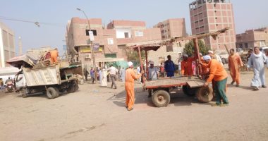 رفع وإزالة 725 حالة إشغال وتحرير 23 محضر فى حملة ببنى سويف