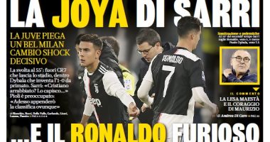 كريستيانو رونالدو يتصدر عناوين صحف ايطاليا بعد واقعة مباراة يوفنتوس