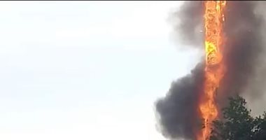 ندب الأدلة الجنائية لمعاينة حريق شبكة تقوية اتصالات بالمعادى
