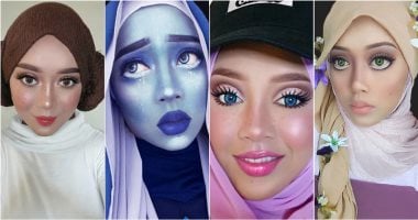 فنانة مكياج تستغل حجابها ببراعة لتقمص شخصيات الكارتون.. من أميرات ديزنى لأنابيل