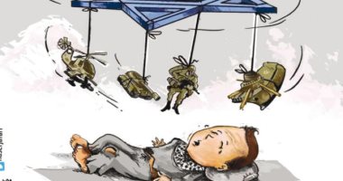 كاريكاتير أردنى.. انتهاك الاحتلال الإسرائيلى لحقوق الإنسان فى غزة الفلسطينية