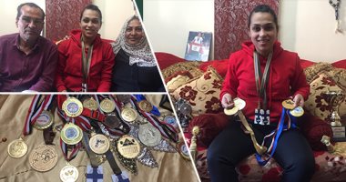 "آية سويلم" تكشف أسرار حصولها على بطولة العالم فى القوة البدنية.. استطاعت تحطيم الرقم العالمى للإسقاط و"البنش برس" 3 مرات.. وتؤكد: استطعت الموازنة بين الدراسة والرياضة.. وأحلم بتكريمى من الرئيس.. صور