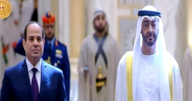 صور لاستقبال محمد بن زايد الرئيس السيسى فى قصر الوطن بأبو ظبى