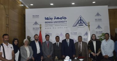 رئيس جامعة بنها يستقبل مساعد الملحق الثقافى الليبى